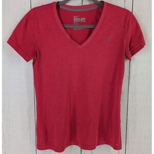 Nike Drifit Size Small Pink V Neck Short Sleeve Active‎ Running Top